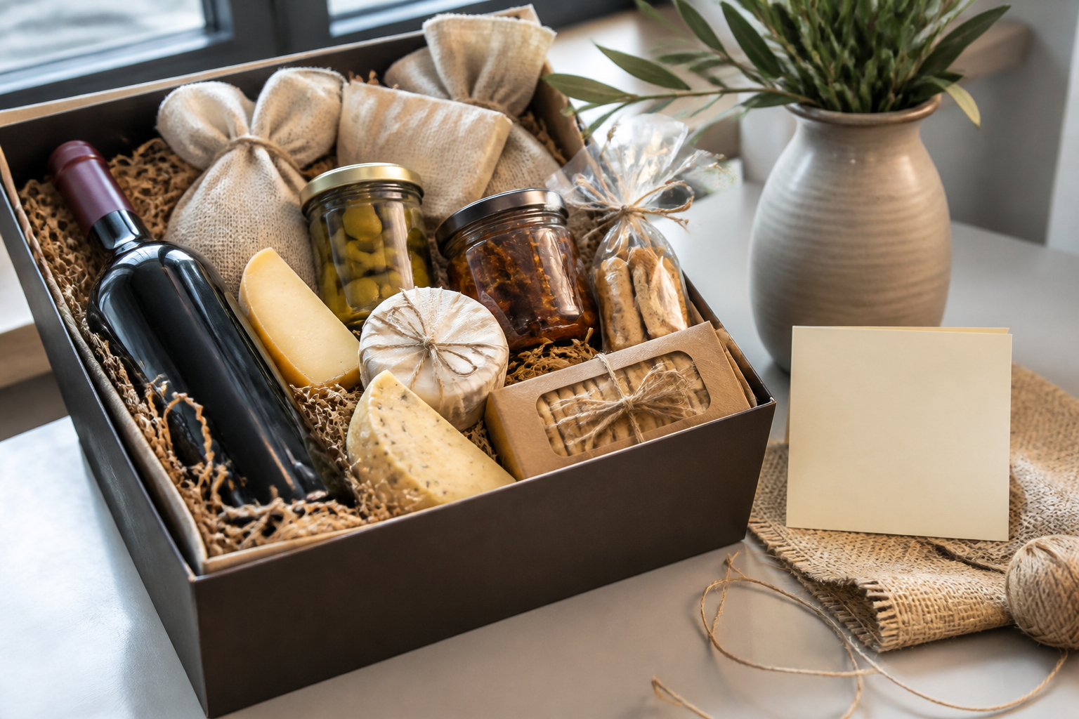 B2B Geschenkbox für Geschäftspartner auf Bürotisch