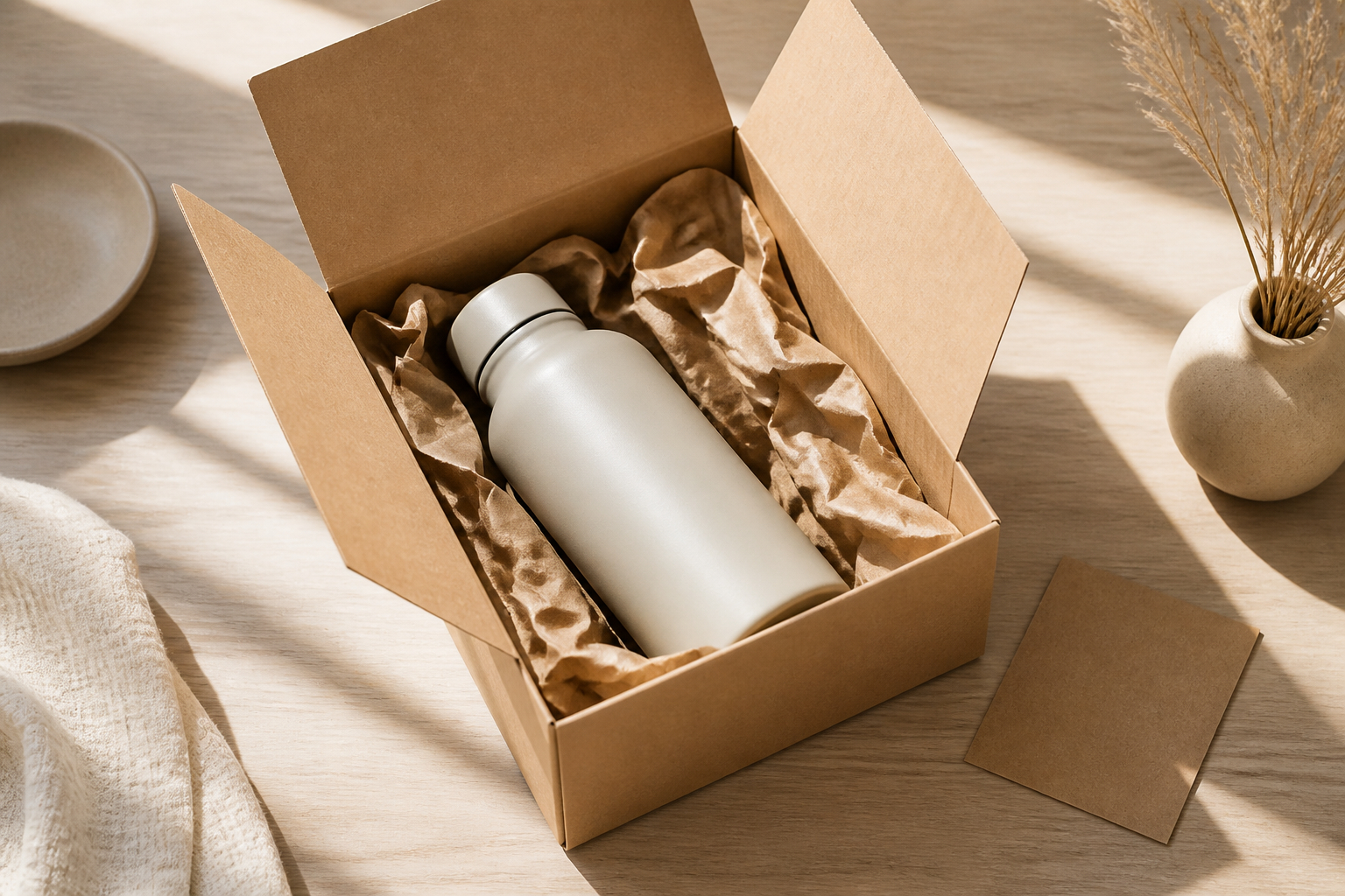 Nachhaltiges Unboxing mit Papierfüllmaterial ohne Plastik