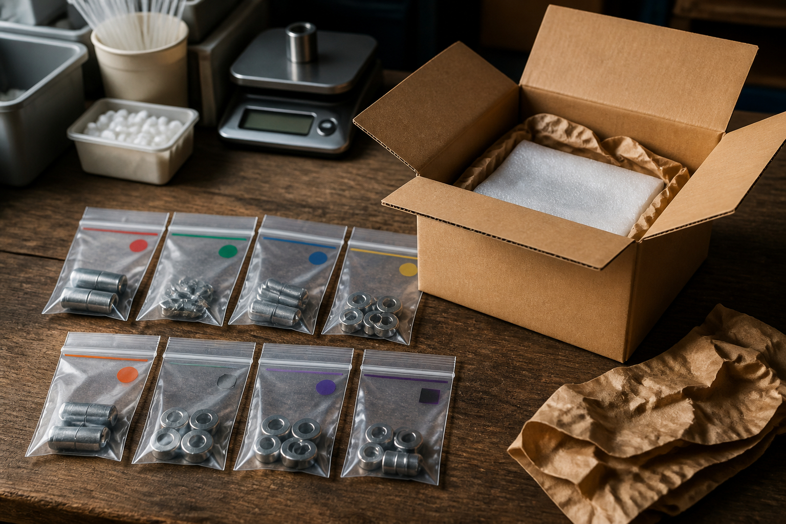 Ersatzteile sicher und beschriftet verpacken