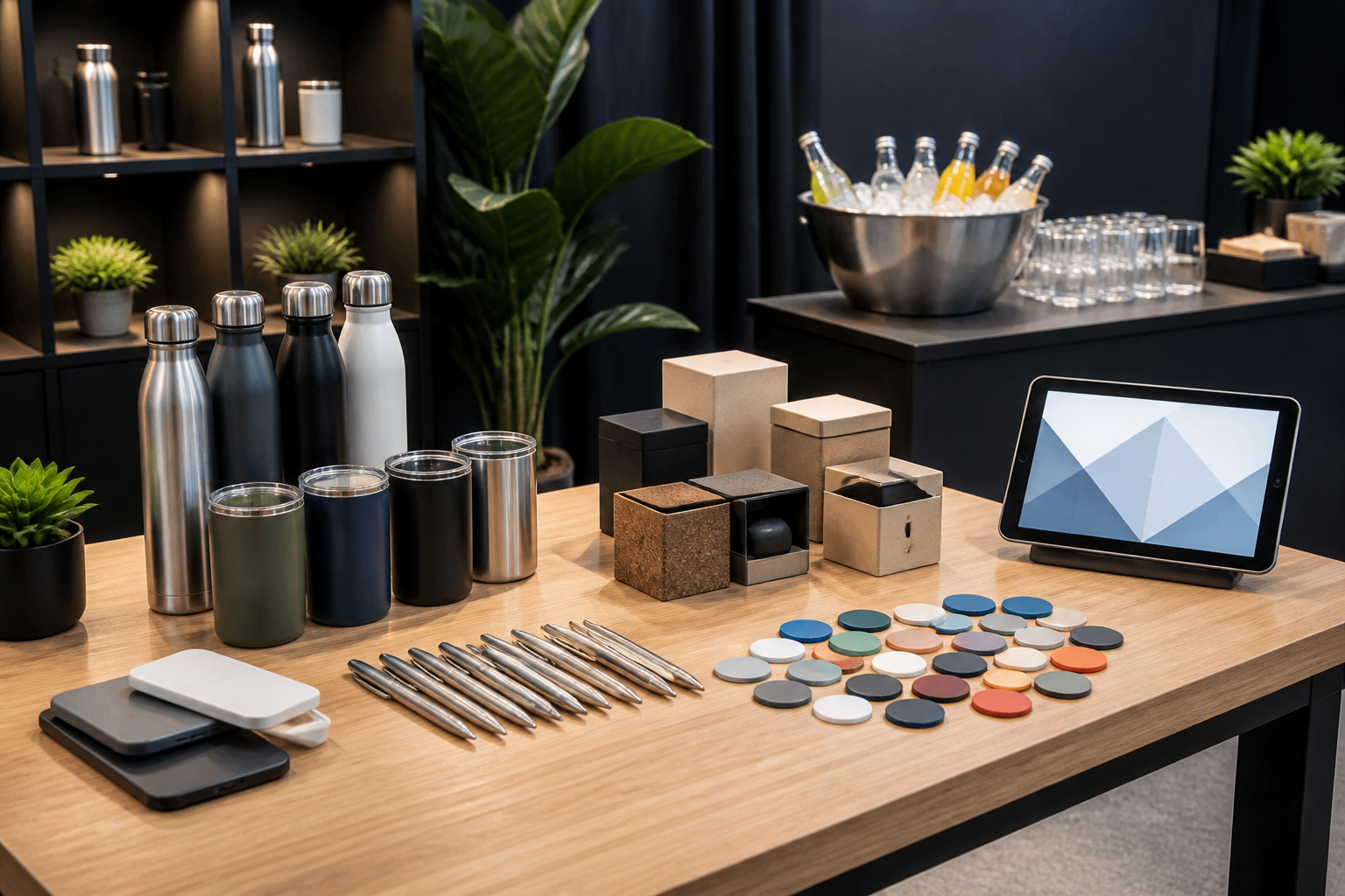 Giveaway-Auswahl und digitales Follow-up am Messestand